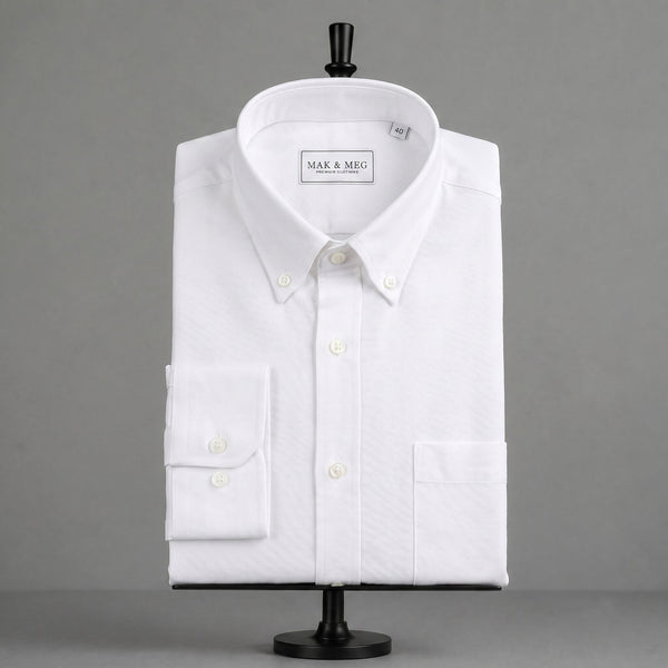 Pure Cotton Oxford White Shirt