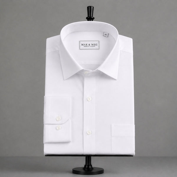 Pure Cotton Twill White Shirt
